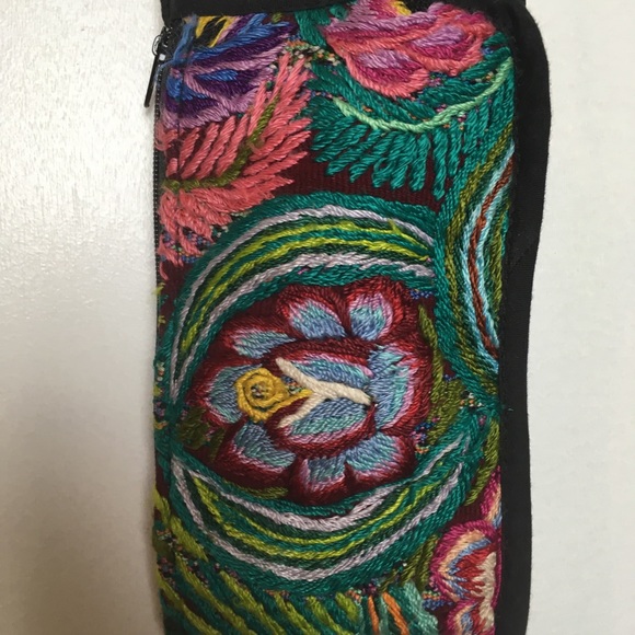Guatemala Small Purse Bag Zip Pocket Floral Tribal - Picture 8 of 8